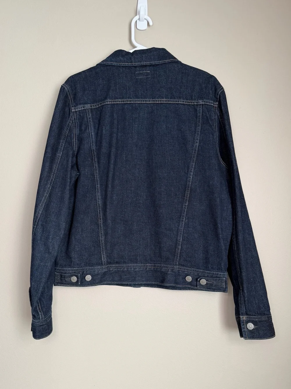 J.Crew Men’s Denim Trucker Jacket M Dark Indigo Rugged Classic Rigid Cotton